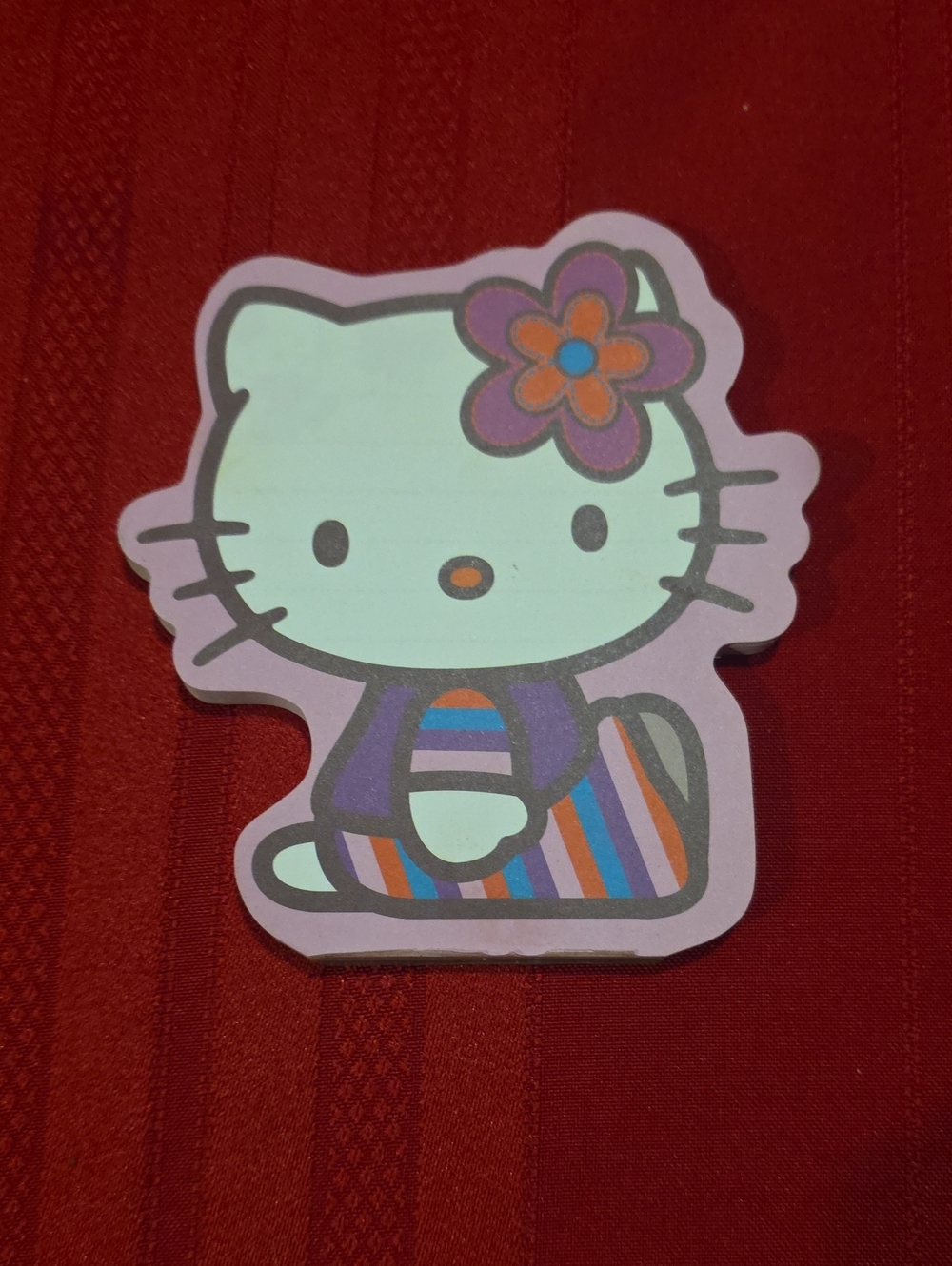Vintage Hello Kitty Collectible Purple Pink Striped Notepad Sanrio Friends